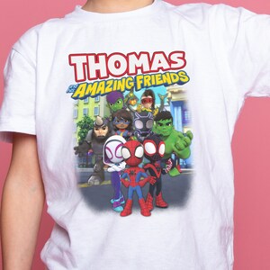 Custom Spidey Birthday Kid Youth Toddler 2 Side T-shirt, Personalized Spider Party Family Shirt, Spidey Super Hero Birthday Kid Shirt