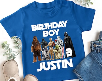 Star Wars Birthday Boy Shirt: Custom Name & Age, Family Matching