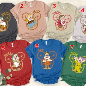 Disney Seven Dwarfs Unisex T-Shirts, Disney Seven Dwarfs, Disney Group Shirts, Snow White And Seven Dwarfs shirt, Disneyland Vacation Trip