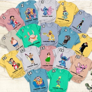 Disney Lilo And Stitch All Characters Group T-Shirt, Nani Angel Matching Shirt, WDW Disneyland Family Vacation Shirt, Stitch Family Costume Shirt