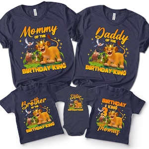 Personalized The Lion King Birthday Unisex T-shirt, Disney Lion Simba Nana Mufasa Family Shirt, Custom Daddy Mommy Of The Birthday King Tee
