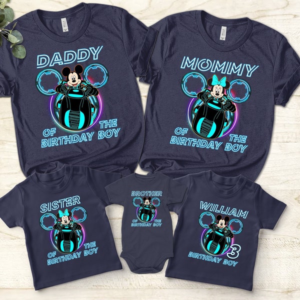Disney Tron Lightcylce Run Birthday Shirt, Custom Daddy Mommy Tron Legacy Family Matching Shirt, Mickey Tron Lightcylce Run In Magic Kingdom