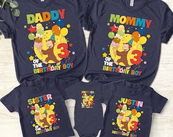 Personalized Curious George Birthday T-Shirt: Family Matching Shirts