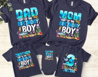 Sea Aquarium T-shirt verjaardagsfeestje: Ocean Family Party