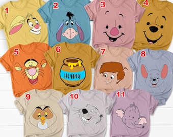Winnie The Pooh T-Shirt, Disney Pooh Tiger Piglet Eeyore Shirt, Disney Group Shirt, Pooh Costume Halloween Family Group Shirt