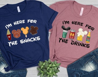 Disney I'm Here For The Snacks The Drinks, Disney Epcot Shirt, Epcot Around The World Tee, Disney Couple Disneyland Party Family Shirt Gift