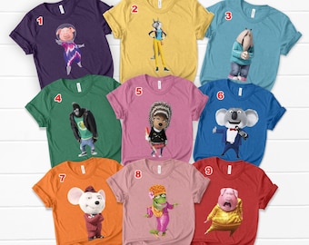 Singen Film Geburtstag Shirt: Personalisiertes Charakter T-Shirt