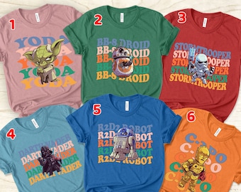 Star Wars Group Shirt, Vintage Disney Star Wars Characters Group Shirt, Star Wars Family Shirt, Disneyworld Shirt, Disneyland Trip Shirts