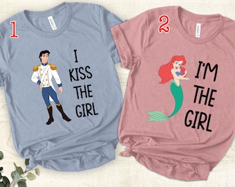 Ariel and Prince Eric Matching Couple Shirts - Disneyland Family Gift