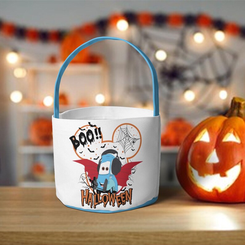 Personalized Disney Pixar Cars Truck or Treat Halloween Basket, Lightning McQueen Mater Trick or Treat Candy Bag, WDW Disneyland Cars Family image 5