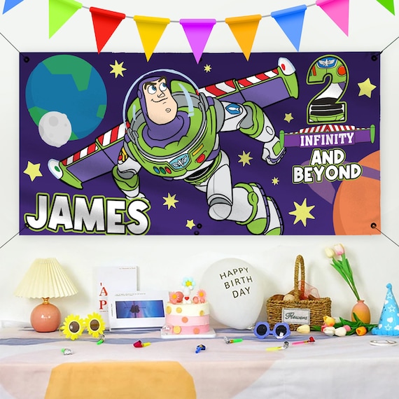 Toy Story Infinity And Beyond Fotohintergrund - 150x96 Cm Für 2. Geburtstagsparty