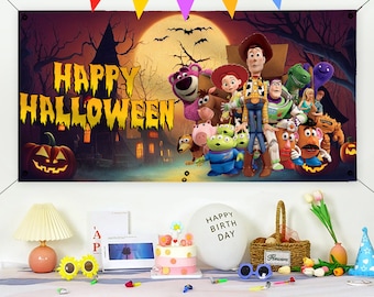 Toy Story Halloween Birthday Party Backdrop
