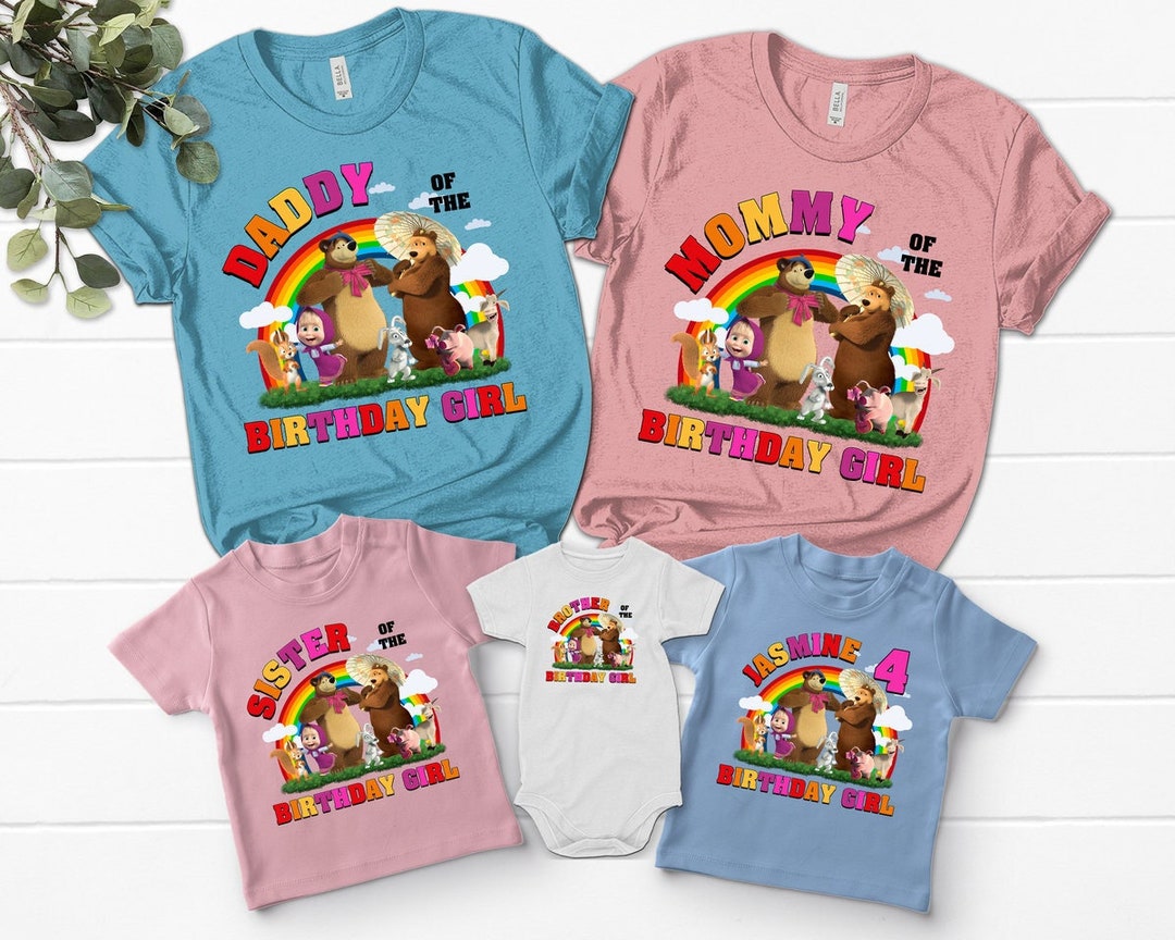 Masha Camisetas Personalizadas De CumpleaÃ±os Para NiÃ±as Camiseta