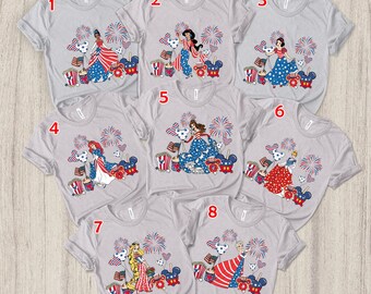 Disney Prinzessin 4. Juli T-Shirt, Inabhängigkeitstag Prinzessin Shirt, Magic Kingdom 4. Juli Shirt, Disney Prinzessinnen Shirt, Disney World