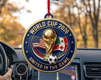2026 World Soccer Cup Glass Ornament  Glass Ornament  Football Keepsake  Soccer Lover Gift  Gift for Him & Her