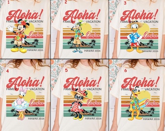 Disney Mickey And Friends Aloha Oahu Hawaii 2026 Retro Shirt, Aloha Family Vacation T-shirt, Birthday Gift Tee, Disneyland Trip Shirts