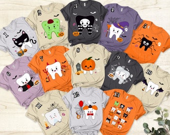 Funny Halloween Teeth Shirt, Spooky Halloween Dentist Shirt, Halloween Gift For Dentist, Pediatric Dentist Shirt,Hygienist Halloween Costume