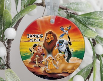 Personalisierte König der Löwen 2025 Keramik Ornament, Kinder Ornament, König der Löwen Weihnachten, Disney Ornamente, Weihnachten 2025 Geschenk