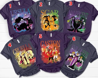 Camiseta retro pirata de personajes de villanos de Disney, Reina Malvada, Cicatriz de Hades, Maléfica, Camiseta "Bueno para ser malo", Viaje de Disney a los Amigos Malvados en 2025