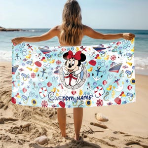 Custom Disney Cruise Line Beach Towel, Mickey Cruise, Disney Bath Pool Towel, Family Vacation Matching Towel, Disney Cruise Vacation Towel