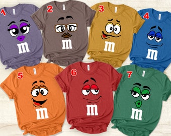 Funny M&M Candies Unisex T-shirt, M And M Matching Family Shirt, Group MM Halloween Costume Shirt, Family Crew Party Youth Toddler Kid Shirt