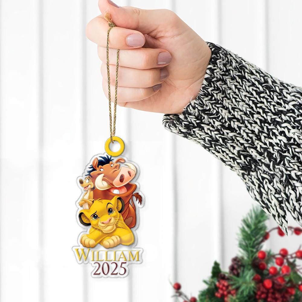 パーソナライズされたライオンキングのクリスマスオーナメント