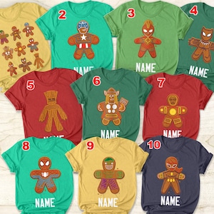 Vintage Avengers Gingerbread Shirt, Superhero Gingerbread Shirt, Avengers Team Christmas Shirt, Disney Group Shirtt