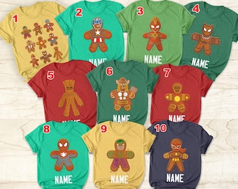 Vintage Avengers Gingerbread Shirt, Superhero Gingerbread Shirt, Avengers Team Christmas Shirt, Disney Group Shirtt