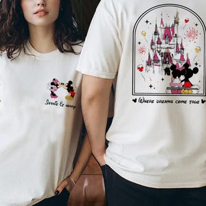 Retro Disneyworld Mickey Minnie Valentine Shirt, wo Träume wahr werden, Disneyland Valentine Paar Shirt, Flitterwochen Shirt, Magic Kingdom