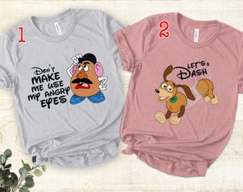 Camisa de pareja de Toy Story de Disney, camiseta de perro Slinky, camisa Mr Potato Head, camisa de Toy Story, camisa de Disney, camiseta de viaje de Disney, camiseta de personaje de Toy Story