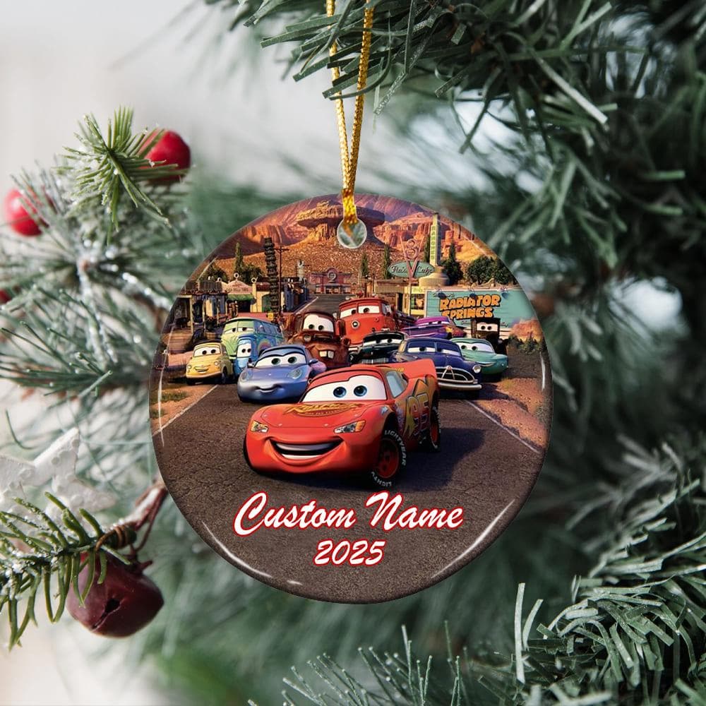 Disney Cars Christmas Ornament Custom Name Cars Ceramic Ornament