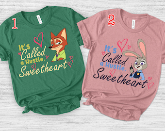 Camisa Zootopia, Se llama Hustle Sweetheart, Nick Wilde, Camisa Animal Kingdom, Camisas de Disney para parejas, Camisas familiares de Disney, Nick y Judy