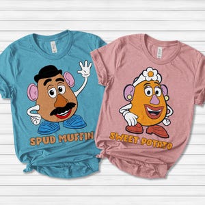 Disney Toy Story Mr & Mrs Potato Head Couple Matching Shirts, Spud Muffin Sweet Potato Magic Kingdom Disneyland Trip, Halloween Couple Tee