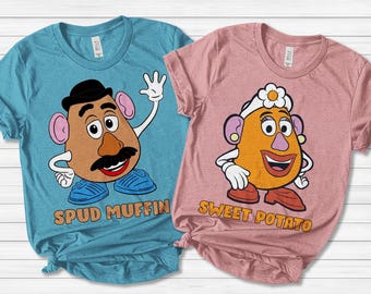 Disney Toy Story Mr & Mrs Potato Head Couple Matching Shirts, Spud Muffin Sweet Potato Magic Kingdom Disneyland Trip, Halloween Couple Tee