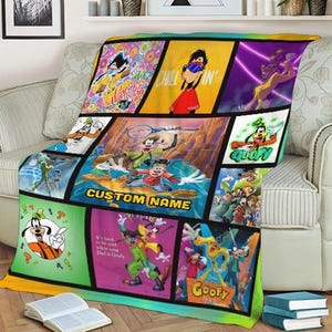 A Goofy Movie Fleece Blanket, Goofy Max And Roxanne Home Decor, Throw Blanket For Kid Baby Adults, Cute Christmas Gift