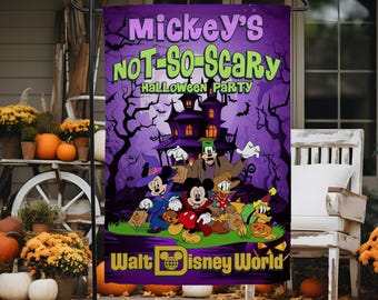 Retro Mickey's Not So Scary Halloween Party Sign, Mickey And Friends Halloween Yard Sign, Disney Halloween Disney Yard Sign
