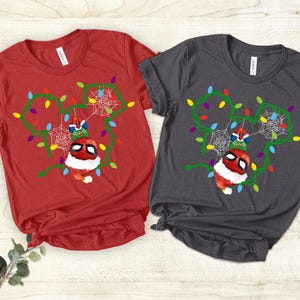 Spiderman Mickey Ears Christmas Light Shirt, Spiderman Xmas Tee, Spiderman Christmas Party, Spiderman Superhero Shirt, Gift Spiderman Person