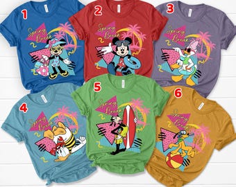 Retro Mickey & Friends Sweatshirt, Disney Spring Break Matching Shirt, Minnie and Daisy Beach T-shirt, Disneyland Summer Family Vacation Tee