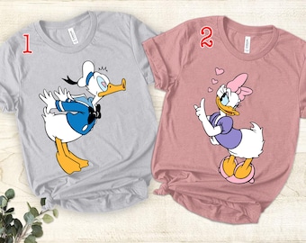 Disney Daisy Donald Couple Tee, Valentine Shirts, Daisy Duck Shirt, Disney Valentine Gift, Donald Duck ShirtDisney Honeymoon Couples Shirts