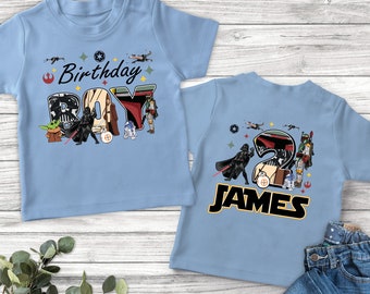 Personalized Star Wars Birthday T-shirt: Darth Vader, Boba Fett