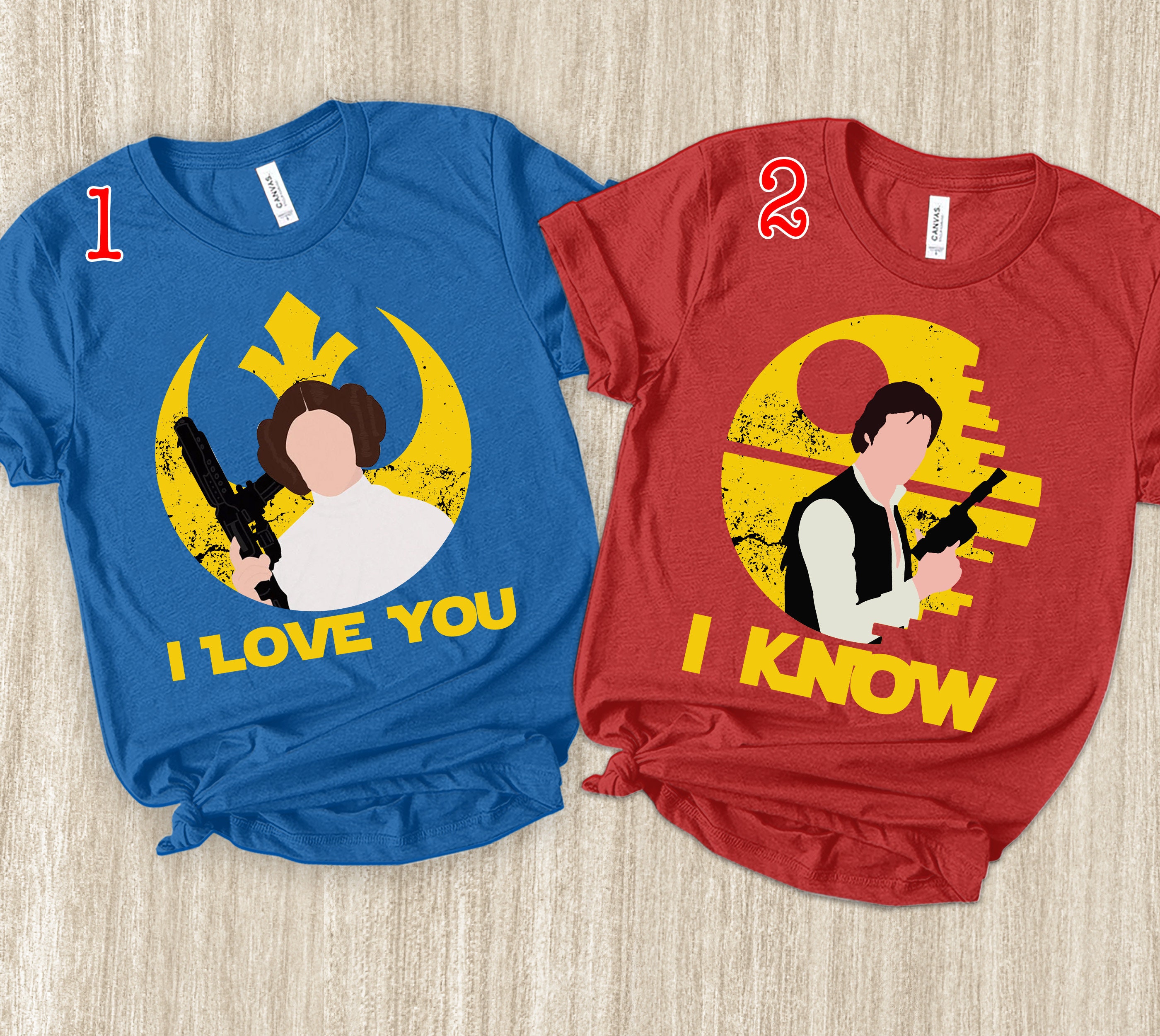 Star Wars Couples Shirts: Princess Leia & Han Solo Matching T