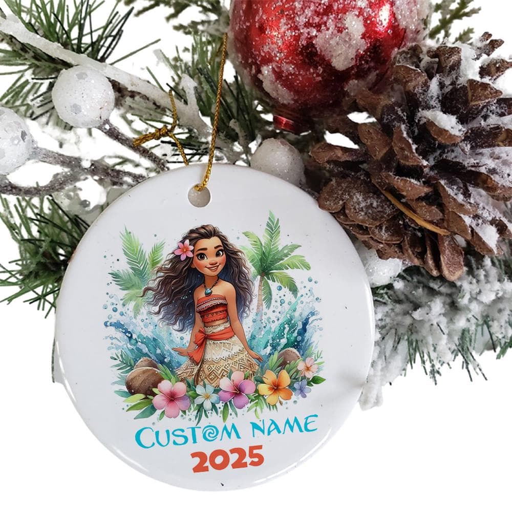 カスタムネーム モアナ クリスマス 2025 オーナメント、ディズニー
