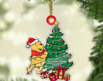 パーソナライズされたくまのプーさんアクリルディズニークリスマス