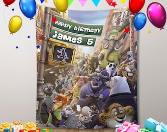 Zootopia Geburtstag Kulisse: Party Banner Dekoration