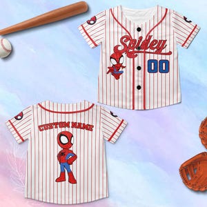Personalisierte Spidey Baseball Jersey: Benutzerdefinierte Spinne Vers Team Outfit