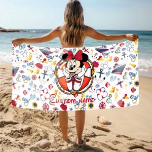 Personalized Mickey and Friends Disney Cruise Beach Towel, Disney Family Cruise Trip Bath Pool Summer Trip, Disney Wish Dream Magic Fantasy