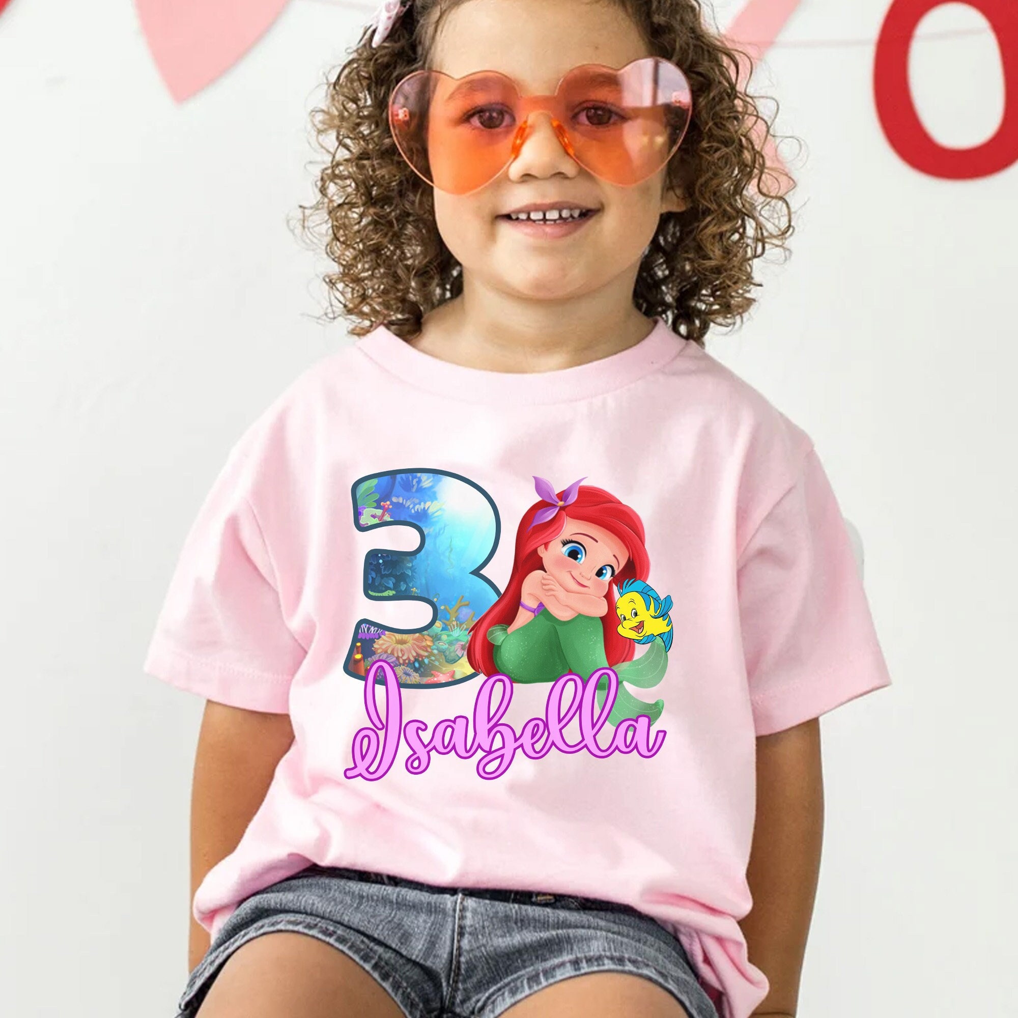 Personalized Little Mermaid Birthday Shirt: Custom Name \u0026 Age - Etsy, image size:2000x2000