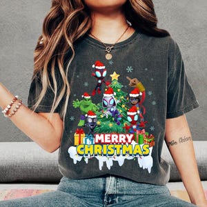 Spidey holiday T shirt Christmas Spidey and Friends Xmas Holiday Season Family Matching Tee Spiderman Shirt Theme Party Gift for boy