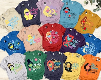Prinzessin trinken Unisex T-Shirt, Disney passendes Shirt, Essen und Wein Festival Shirts, Epcot Festival, Wein Prinzessin Shirts Disney Geburtstag