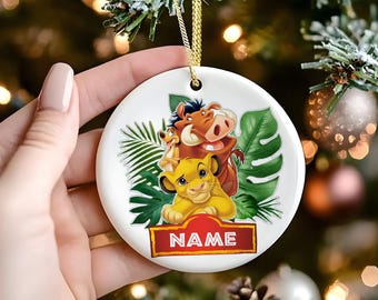 Personalisierte Löwenkönig Weihnachtsverzierung, Simba Weihnachtsverzierung, Löwengarde Verzierung, Weihnachtsverzierung, Disney Cartoon Verzierung